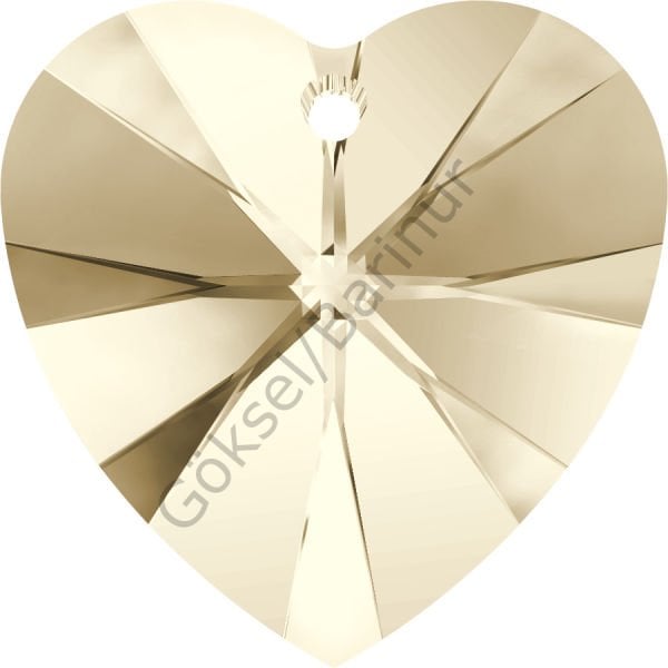 6228 14mm Light Silk (261) - Light Cream Heart Pendant