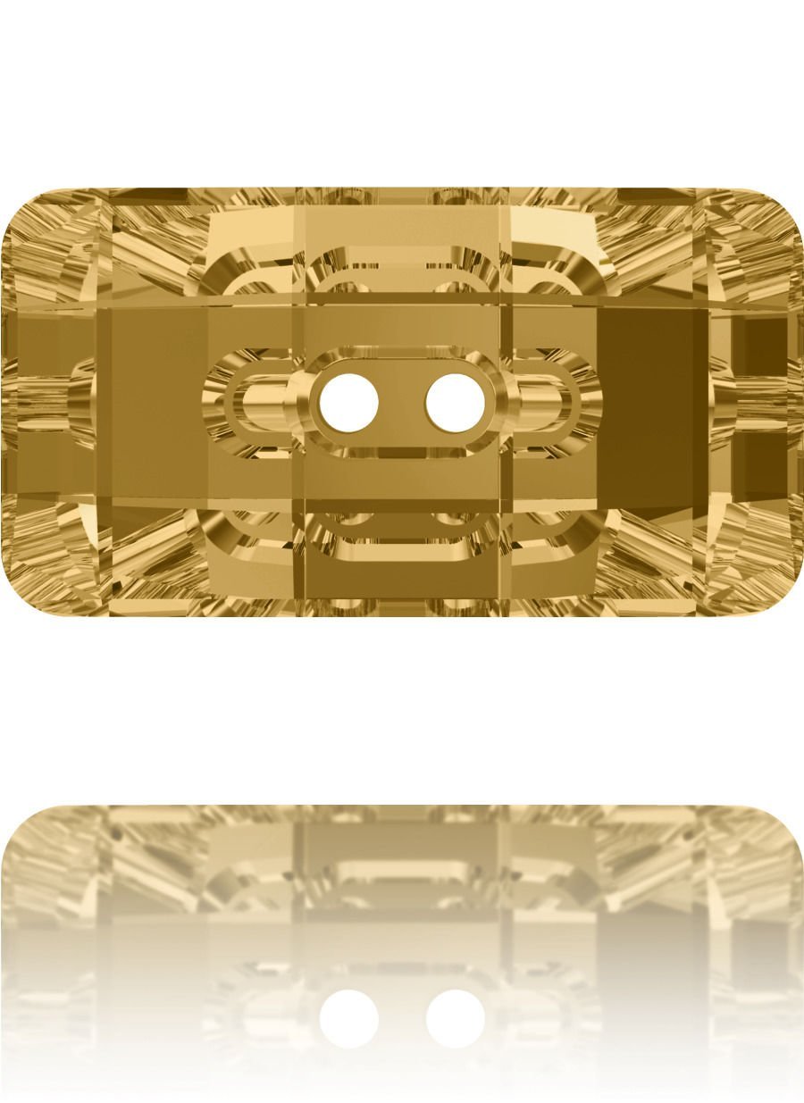 Swarovski 3093 Düğme 21x11mm Light Colorado Topaz (246) M - Açık Kahverengi Dikdörtgen Şekilli İki Delikli Kristal Düğme