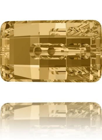 Swarovski 3093 Düğme 21x11mm Light Colorado Topaz (246) M - Açık Kahverengi Dikdörtgen Şekilli İki Delikli Kristal Düğme