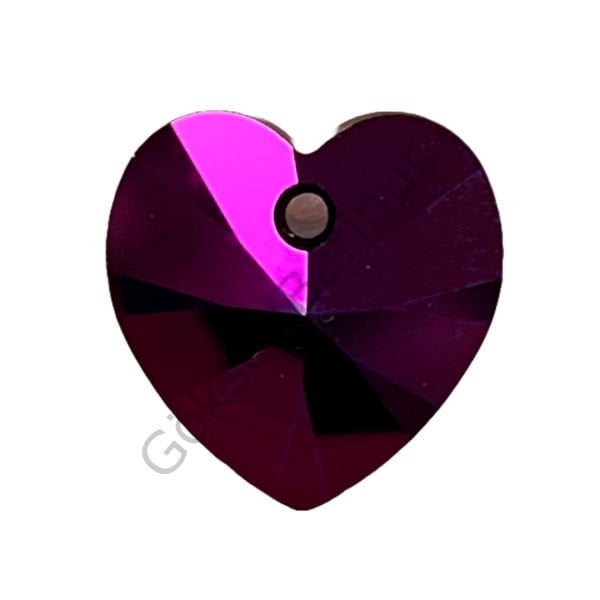 6228 14mm Jet Astral Pink (280API) - Metallic Pink Heart Pendant