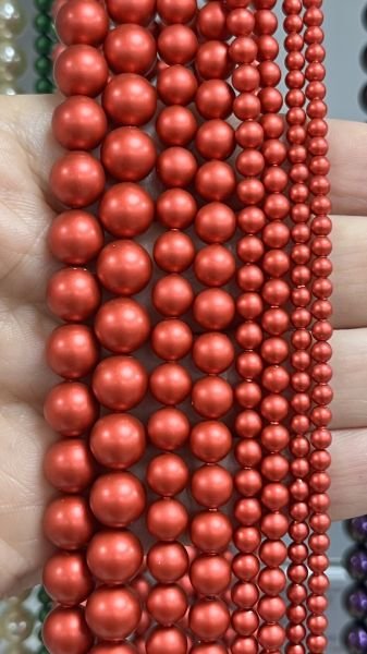 5810 6mm Crystal Iridescent Rouge Pearl (001 2027) - Kırmızı İnci Boncuk