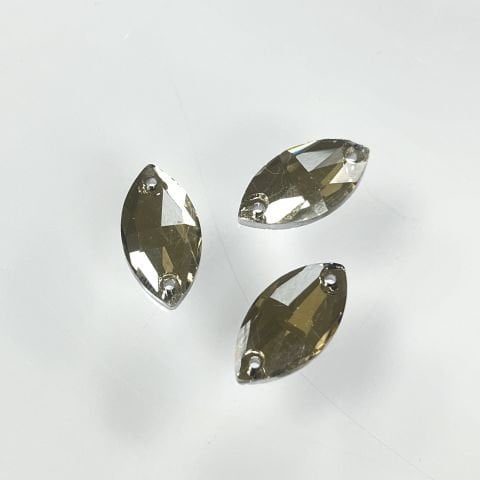 Mekik Şekilli 18x9mm Dikilebilir Champagne Cam Taş - Şampanya Dikme Taş