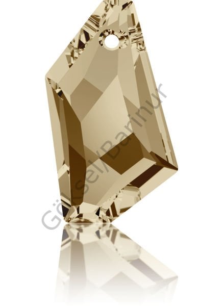 Swarovski 6670 Pendant 24mm Crystal Golden Shadow (001GSHA) - Altın Renk De-Art Kolye Ucu