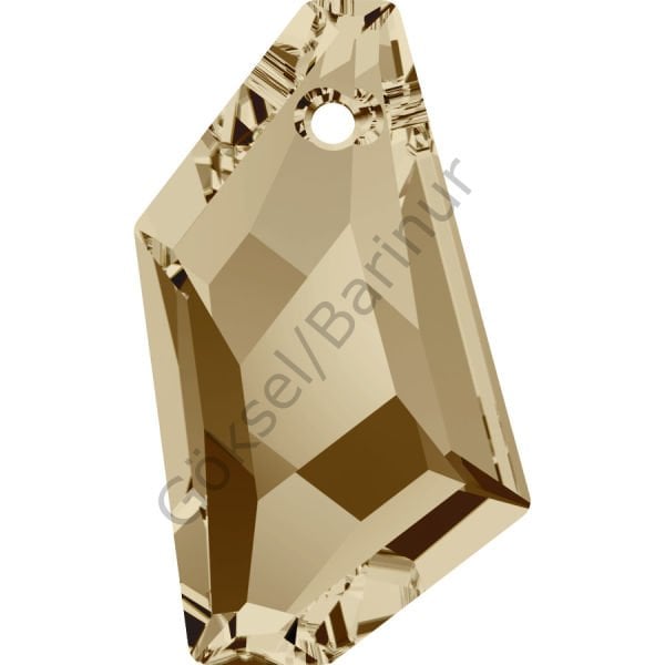 6670 24mm Crystal Golden Shadow (001GSHA) - Gold Color De-Art Pendant