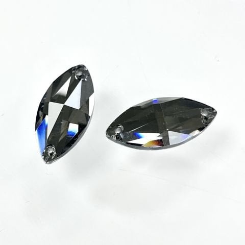 Mekik Şekilli 32x15mm Dikilebilir Black Diamond Cam Taş - Füme Dikme Taş