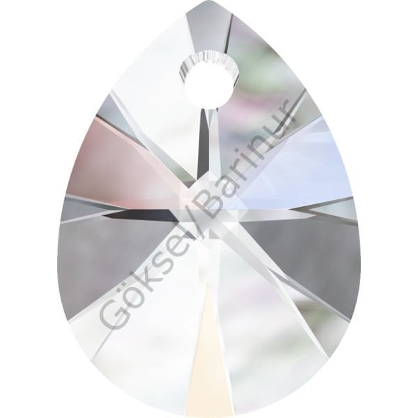 6128 12mm Crystal Aurore Boreale (001AB) - Janjan Armut Kristal Kolye Ucu
