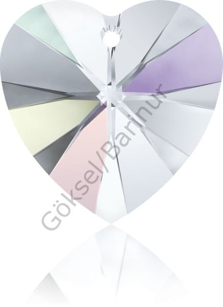 Swarovski 6228 Kalp 10mm Crystal Aurora Boreale (001AB) - Janjan Kolye Ucu