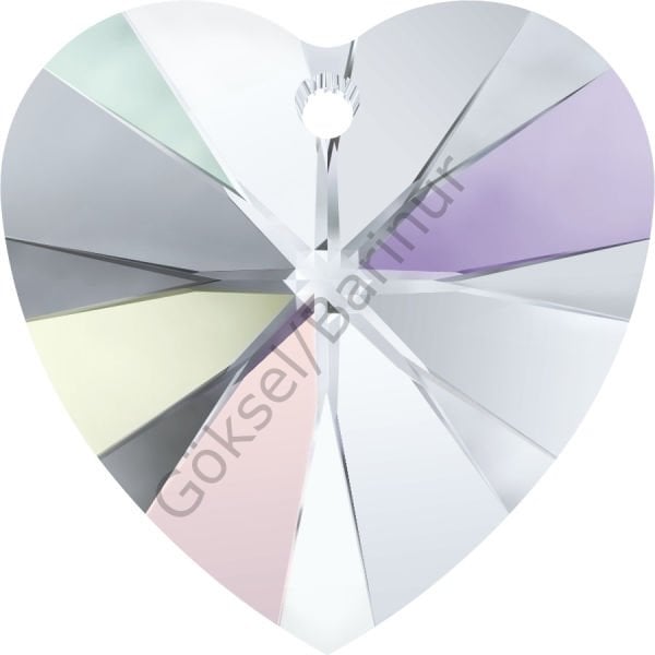 6228 10mm Crystal Aurora Boreale (001AB) - Janjan Heart Pendant