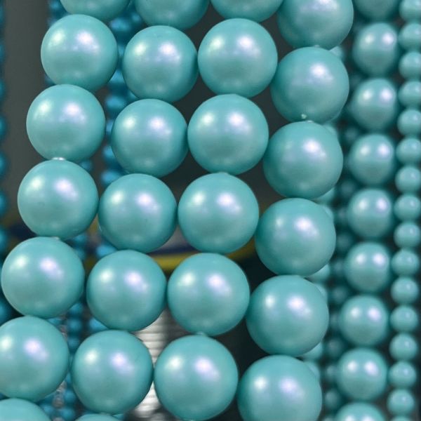 5810 8mm Crystal Irid. Light Turquoise Pearl (001 2028) - Turkuaz İnci Boncuk