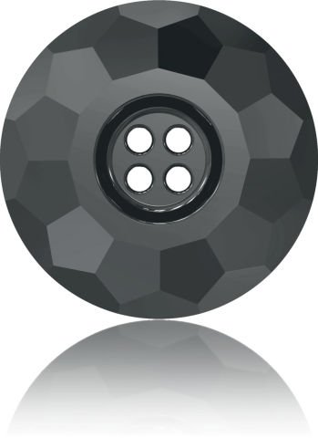 3008 14mm Jet Hematite (280HEM) - Yuvarlak Metalik Siyah Renkli Ortadan Dikilebilir Düğme