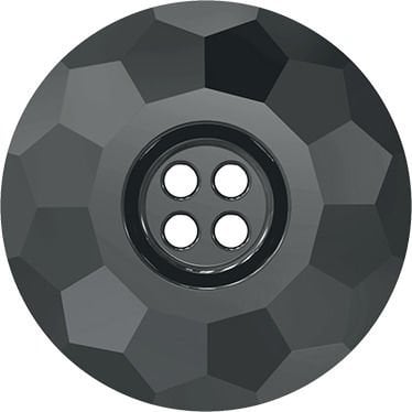 3008 14mm Jet Hematite (280HEM) - Yuvarlak Metalik Siyah Renkli Ortadan Dikilebilir Düğme