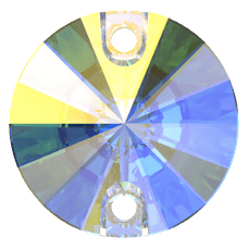 3200 8mm Crystal AB (001AB) Foiled - Foyalı Yuvarlak İki Delikli Dikme Taş - 12-72-144 Adetlik Paketler