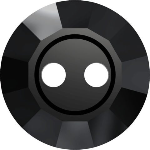 3122 10mm Jet (280) U - Siyah Renkli Ortadan Dikilebilir Düğme