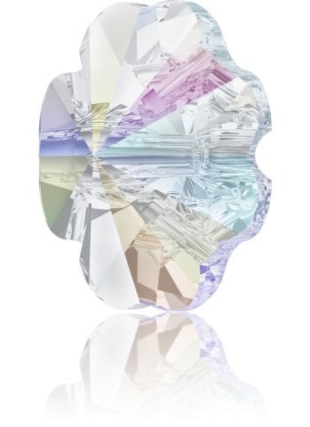 Swarovski 3011 Yonca Düğme 12mm Crystal AB (001AB) Foyalı - Janjan Renkli Düğme