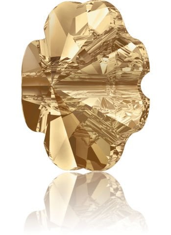 Swarovski 3011 Yonca Düğme 12mm Crystal Golden Shadow (001GSHA) Foyasız - Şeffaf Altın Renkli Düğme