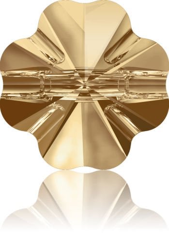 Swarovski 3011 Yonca Düğme 14mm Crystal Golden Shadow (001GSHA) - Şeffaf Altın Renkli Düğme