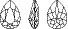 4320 10x7mm Crystal AB (001AB) Unfoiled - Janjan Drop Shaped Stone