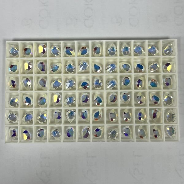4320 10x7mm Crystal AB (001AB) Unfoiled - Janjan Drop Shaped Stone