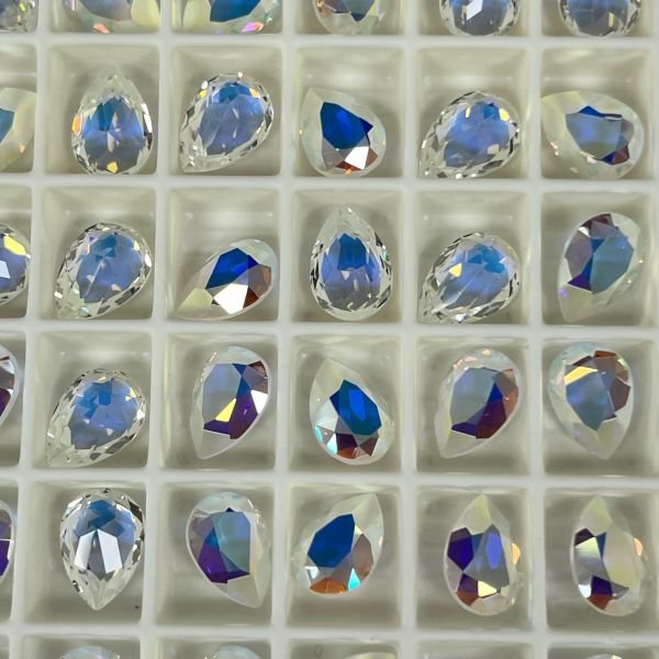 4320 10x7mm Crystal AB (001AB) Unfoiled - Janjan Drop Shaped Stone