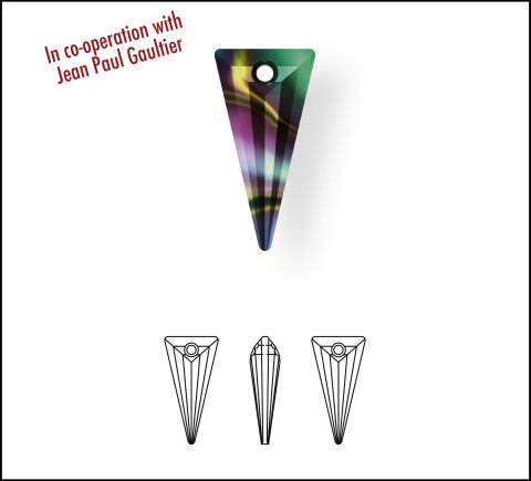6480 28mm Crystal Vitrail Medium P (001VM) - Üçgen Kolye Ucu