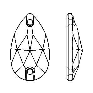 3230 23x13,8mm Damla Crystal AB (001AB) Foyalı Dikme Taş