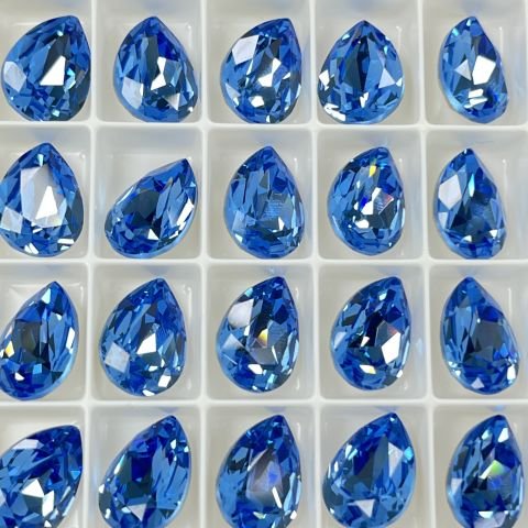 Swarovski 4320 Şekilli Damla Taş 14x10mm Recreated Ice Blue (1405)  F - Damla Şekilli Buz Mavisi Kristal Taş