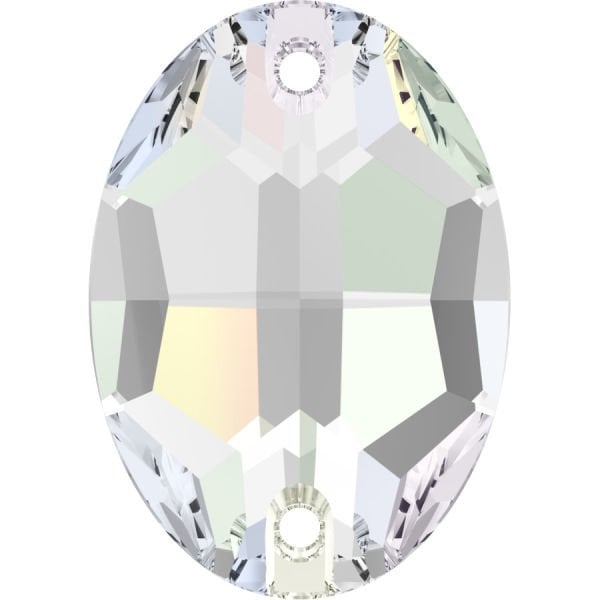 3210 10x7 Crystal AB (001AB) Foiled - Foyalı Oval Dikme Kristal Taş