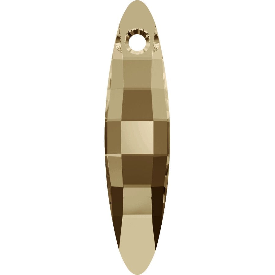 Swarovski 6470 Pendant 40mm Crystal Golden Shadow (001GSHA) - Altın Renkli Sarkıt Kolye Ucu