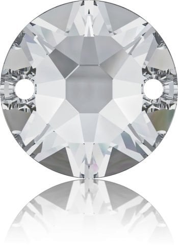 3288 8mm Crystal (001) Foiled - Round Two Hole White Post Stone