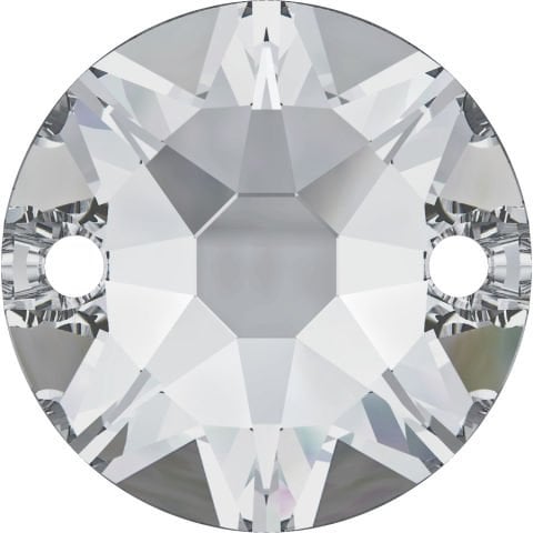 3288 8mm Crystal (001) Foiled - Round Two Hole White Post Stone