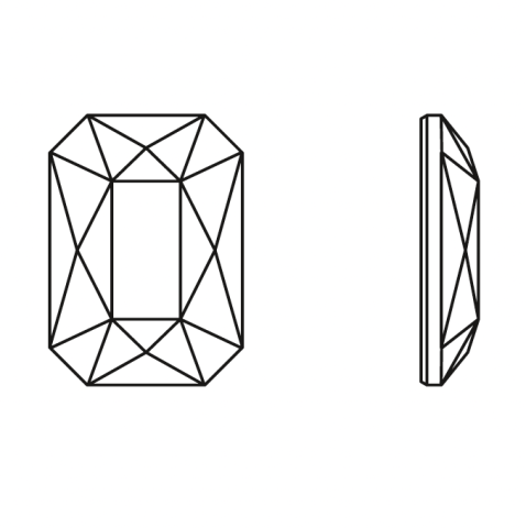 2602 3,7x2,5mm Crystal (001) Foyalı - Beyaz Dikdörtgen Mini Kristal Taş
