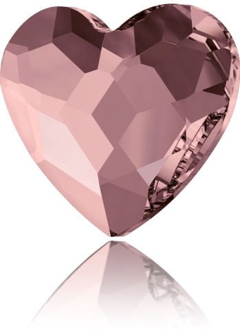Swarovski 2808 Kalp 3,6mm Dark Rose (1201) Foyalı - Koyu Pembe Kalp Altı Düz Mini Kristal Taş