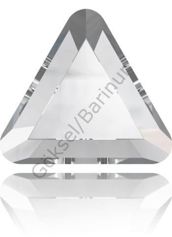 2711 6mm Crystal (001) Hotfix - Ütüyle Yapışan Üçgen Beyaz Kristal Taş