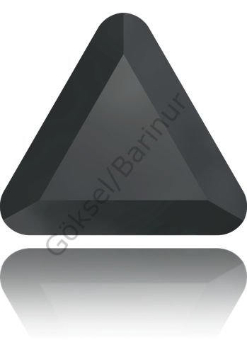 2711 6mm Jet Hematite (280HEM) Hotfix - Ütüyle Yapışan Üçgen Beyaz Kristal Taş