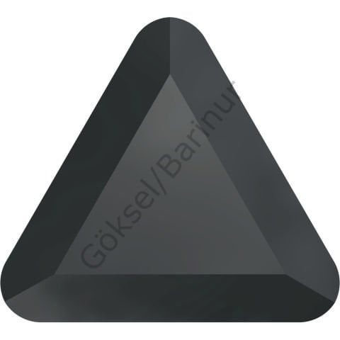 2711 6mm Jet Hematite (280HEM) Hotfix - Ütüyle Yapışan Üçgen Beyaz Kristal Taş
