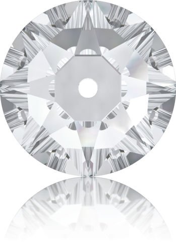 3188 4mm Crystal (001) F - Ortadan Delikli Foyalı Beyaz Dikme Taş