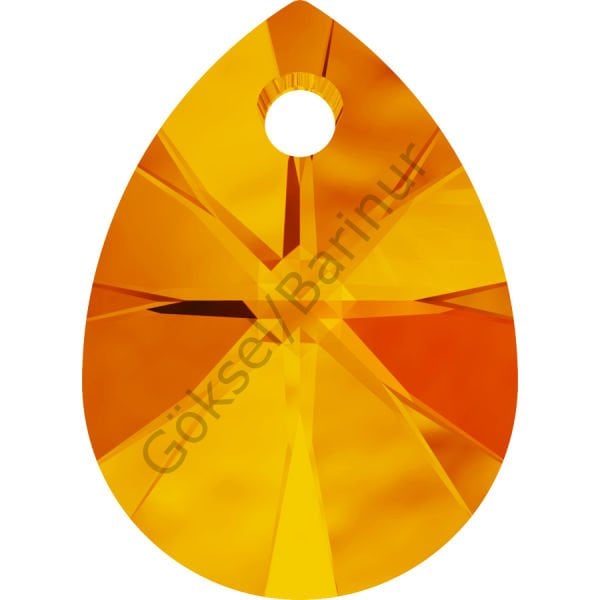 6128 10mm Tangerine (259) - Turuncu Armut Kolye Ucu