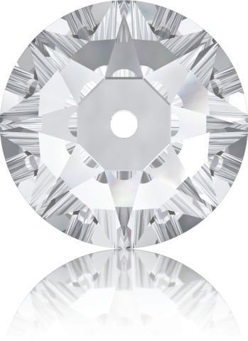3188 8mm Crystal (001) F - Ortadan Delikli Foyalı Beyaz Dikme Taş