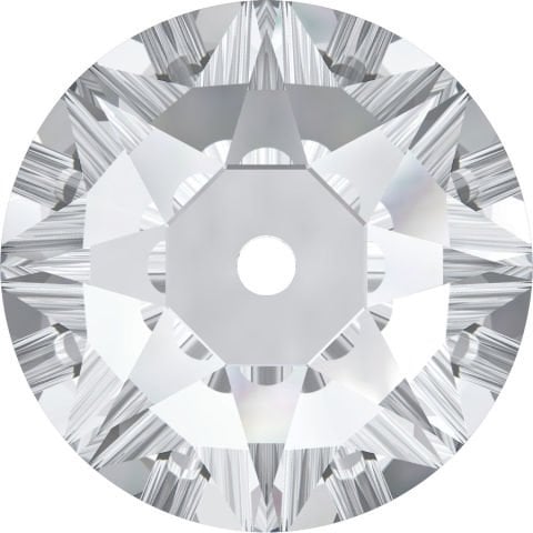 3188 8mm Crystal (001) F - Ortadan Delikli Foyalı Beyaz Dikme Taş
