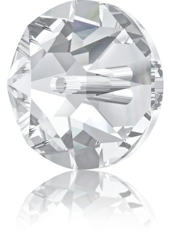 3188 8mm Crystal (001) F - Ortadan Delikli Foyalı Beyaz Dikme Taş