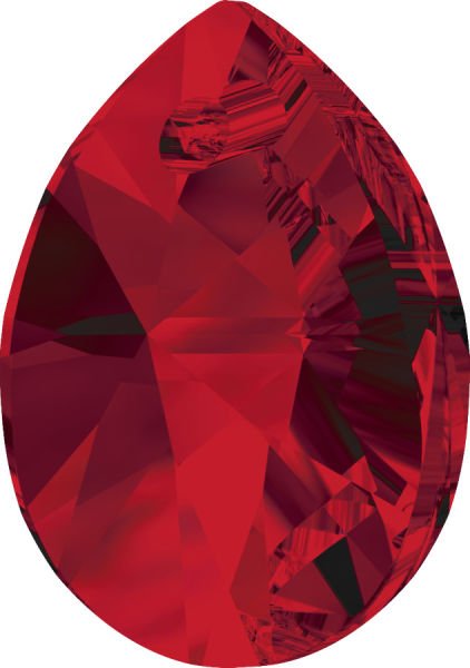 6128 10mm Light Siam (227) - Canlı Kırmızı Armut Kolye Ucu