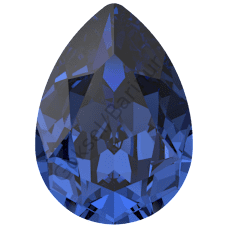 4320 14x10mm Recreated Dark Sapphire (1404) Foyalı - Damla Şekilli Koyu Lacivert Kristal Taş - Yeni Koleksiyon Ürünü