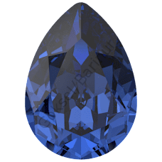 4320 14x10mm Recreated Dark Sapphire (1404) Foiled - Drop Shaped Dark Navy Blue Crystal Stone - New Collection Product