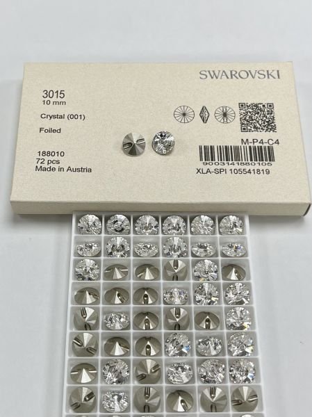 3015 10mm Crystal (001) F Kristal Düğme