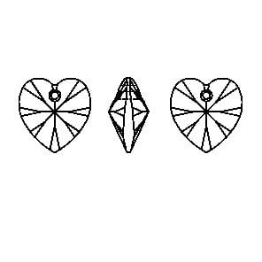 Swarovski 6228 Kalp 10mm Crystal Aurum (001AUR) - Altın Renk Kolye Ucu