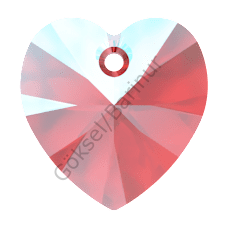 6228 14mm Light Siam Shimmer (227SHIM) - Red Heart Pendant