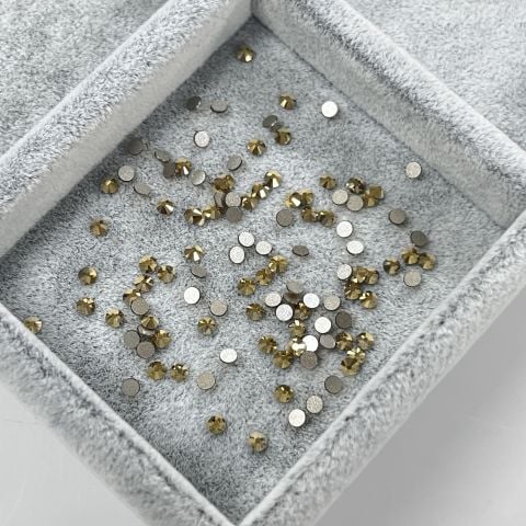 Swarovski 2058 Altı Düz SS 7 Crystal Aurum F (001 AUR) - Yuvarlak Altın Rengi Kristal Taş