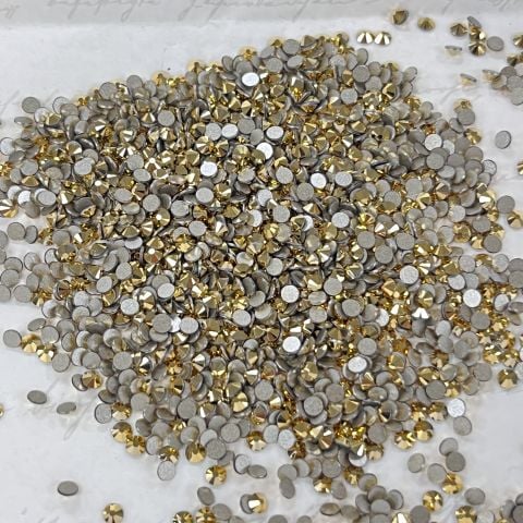 Swarovski 2058 Altı Düz SS 7 Crystal Aurum F (001 AUR) - Yuvarlak Altın Rengi Kristal Taş