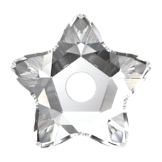 3754 5mm Crystal (001) Foyalı - Ortası Delik Yıldız Mini Kristal Taş