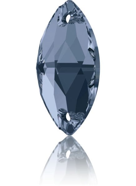 3223 12x6mm DENIM BLUE (266) - Shuttle Shaped Denim Blue Sewing Crystal Stone